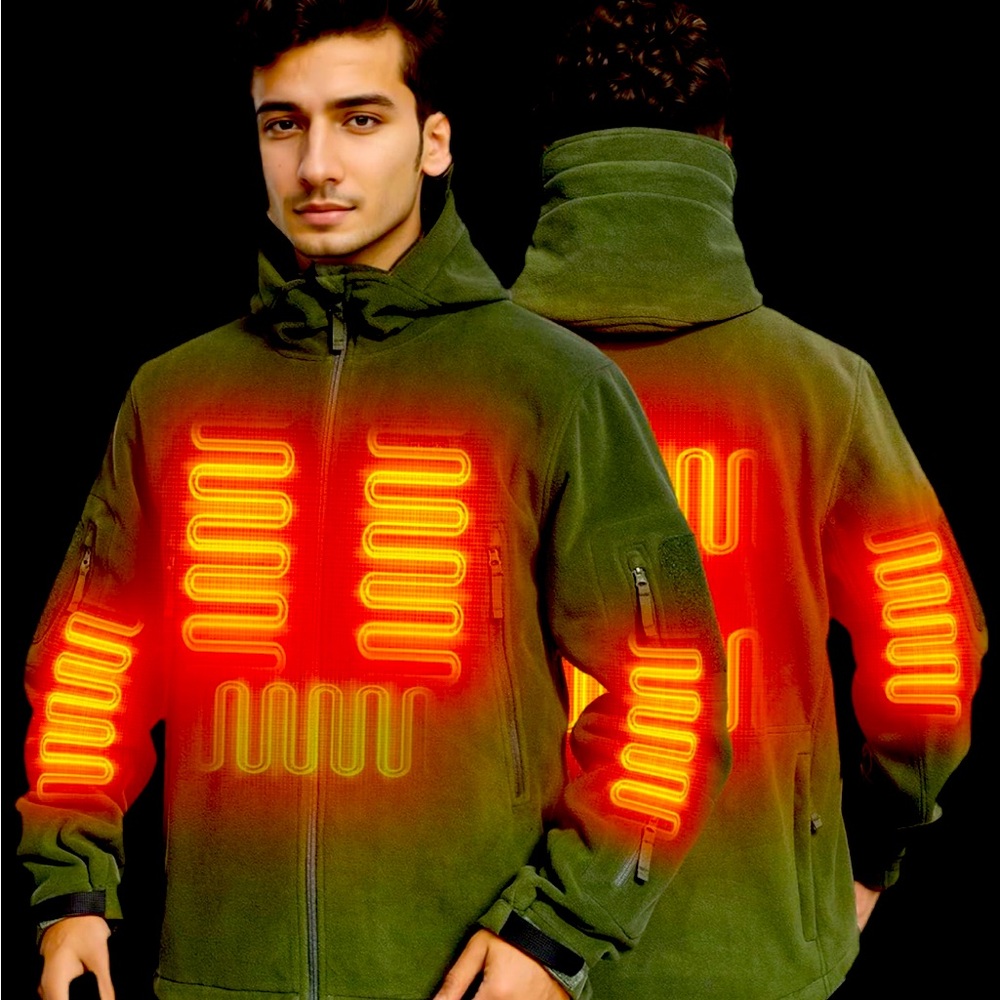 Heated Jacket with 12V 16000mAh Battery Pack, Polar Fleece Coat
